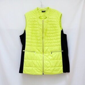 NWOT Samoon puffer vest warm lime green black 22 fall winter 52 trendy neon ski